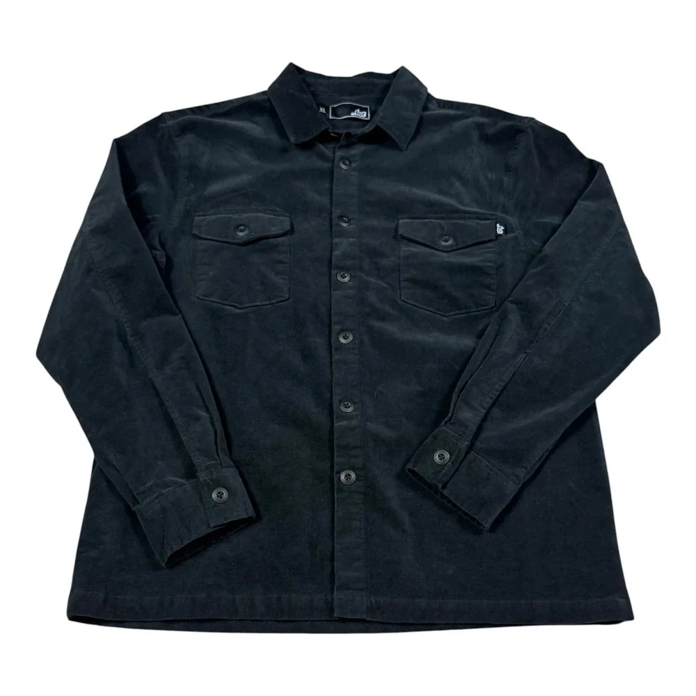 ...LOST Cotton Spandex Black Corduroy Button Down Jacket Men's XL